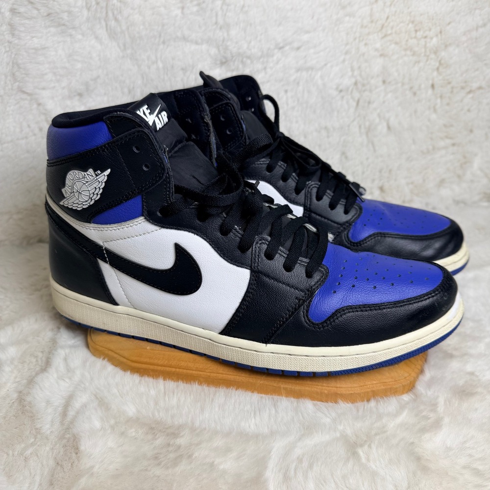 Jordan 1 Retro High OG Royal Toe Black White Game Royal 555088-041 Mens 14